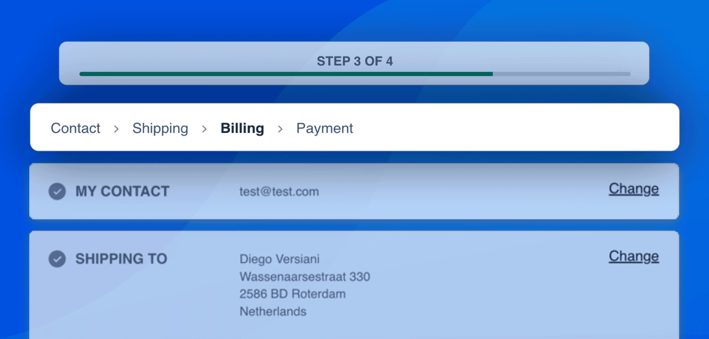 Multistep checkout page progress bar styles.